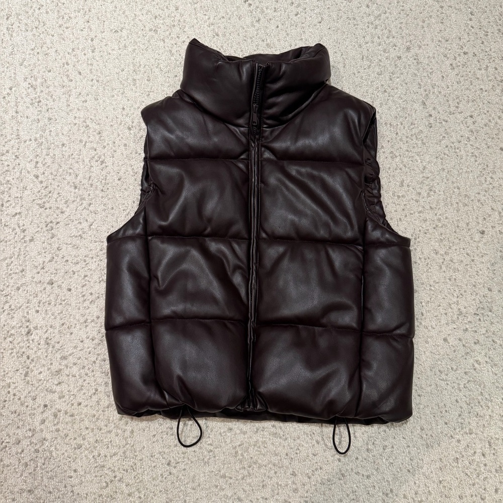 Gap Leather Puffer Vest